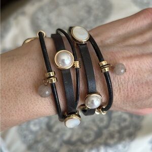 White House Black Market Black necklace, bracelet, earrings bundle